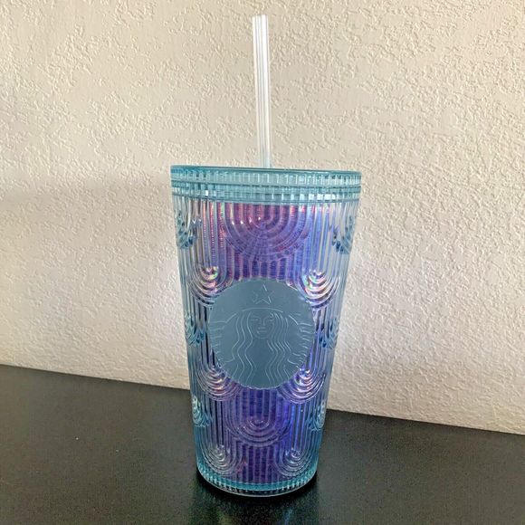 Starbucks Spring 2022 Mermaid Iridescent Holographic Wave Cold Cup Tumbler 16oz - Picture 2 of 8